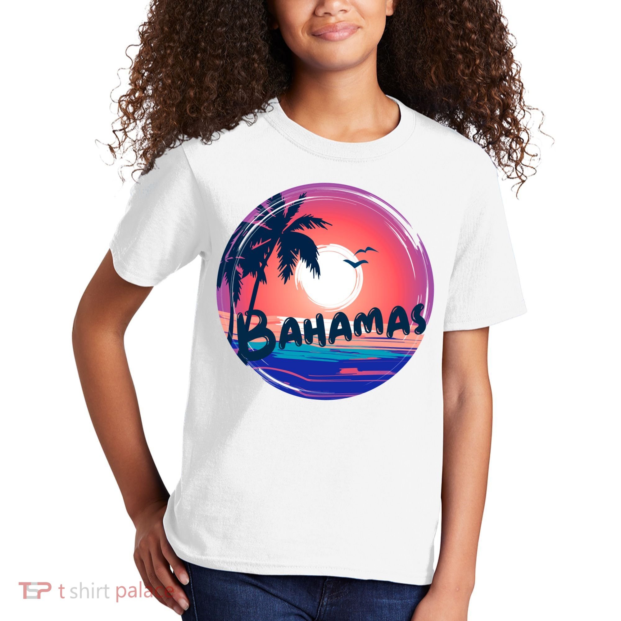 Bahamas Retro Circle Kids T-Shirt