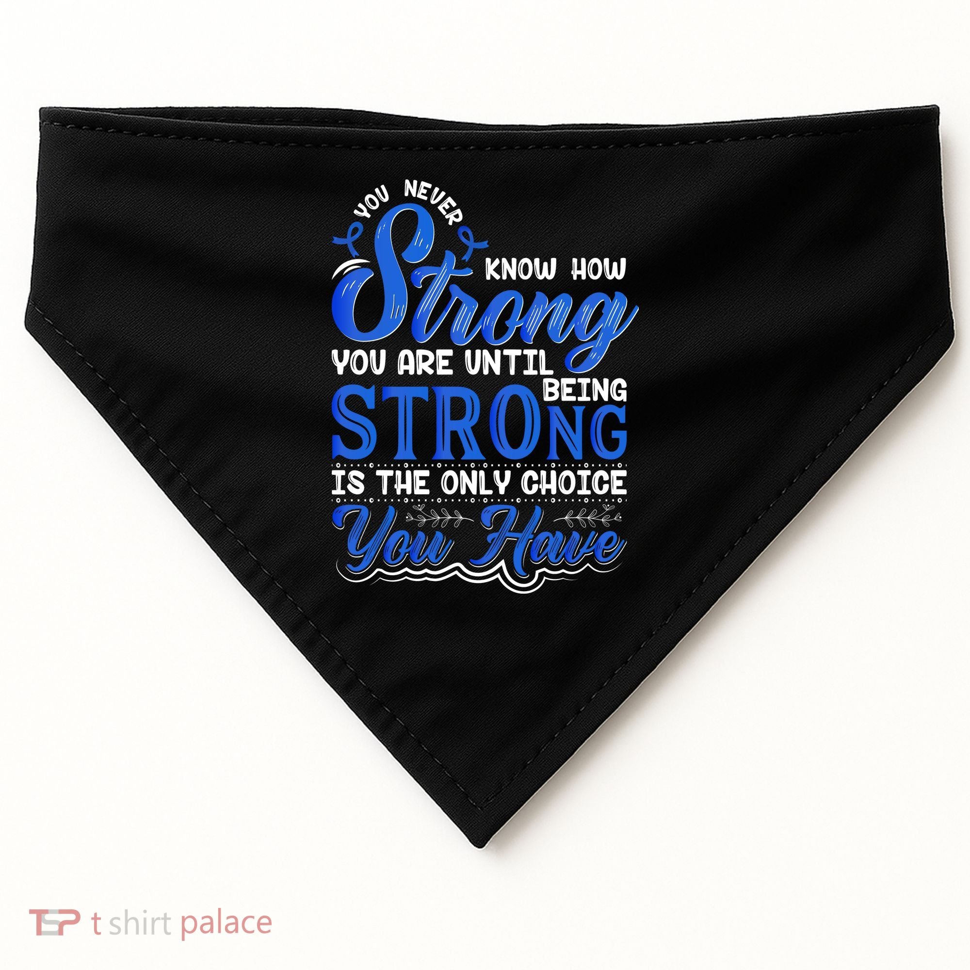 Blue Ribbon Colon Cancer USA-Made Doggie Bandana