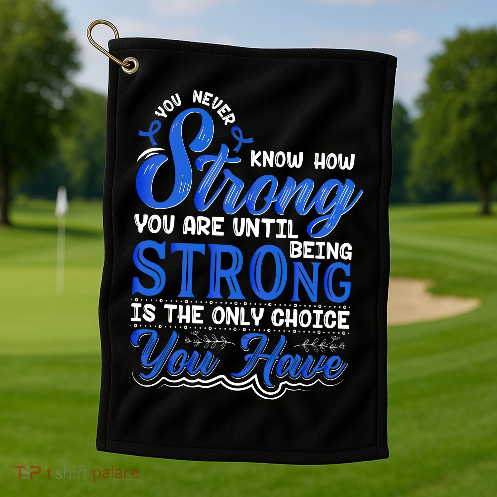 Blue Ribbon Colon Cancer Golf Towel