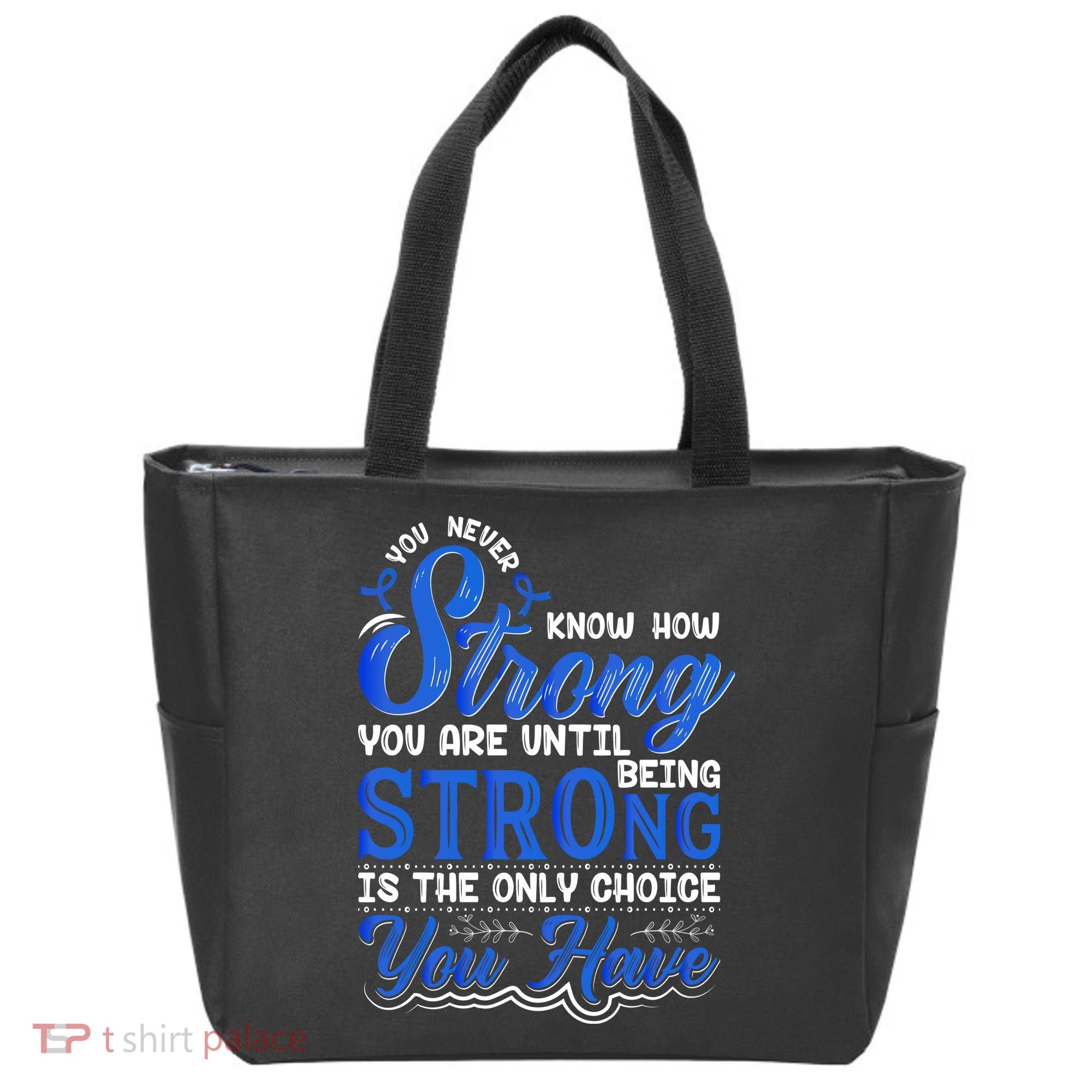 Blue Ribbon Colon Cancer Tote Bag
