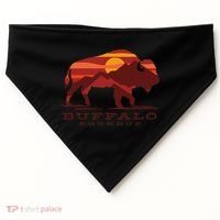 Buffalo Roundup Custer State Park South Dakota Sunset USA-Made Doggie Bandana thumb 0