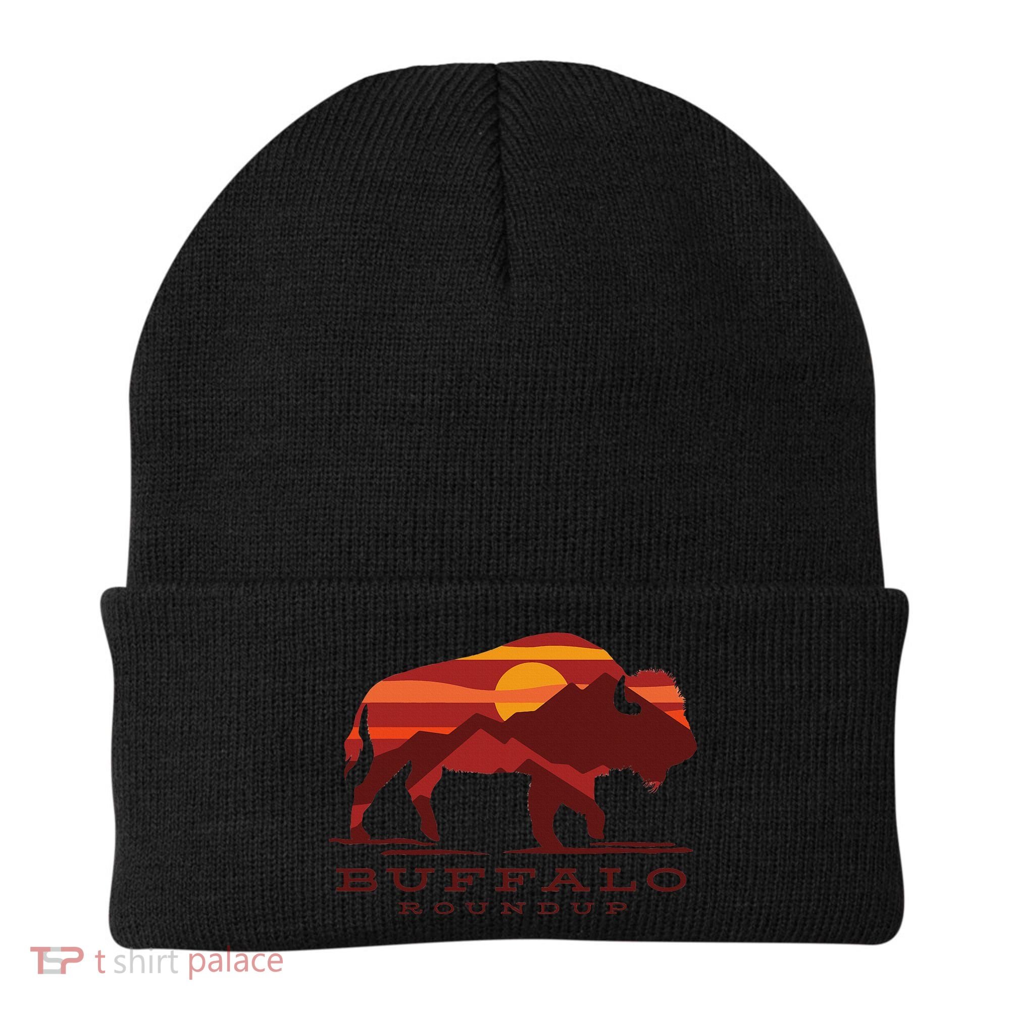 Buffalo Roundup Custer State Park South Dakota Sunset Beanie