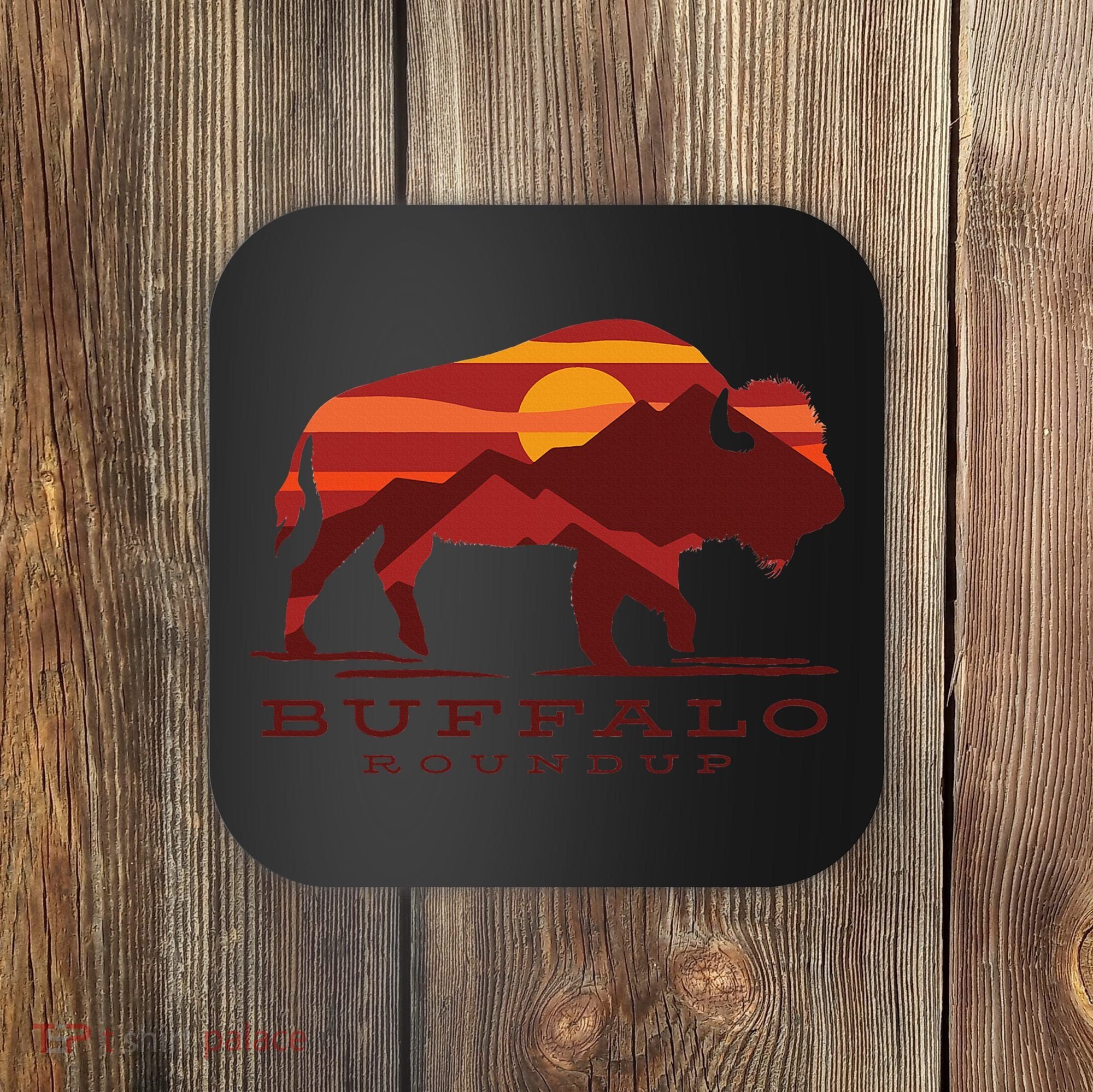 Buffalo Roundup Custer State Park South Dakota Sunset Coaster