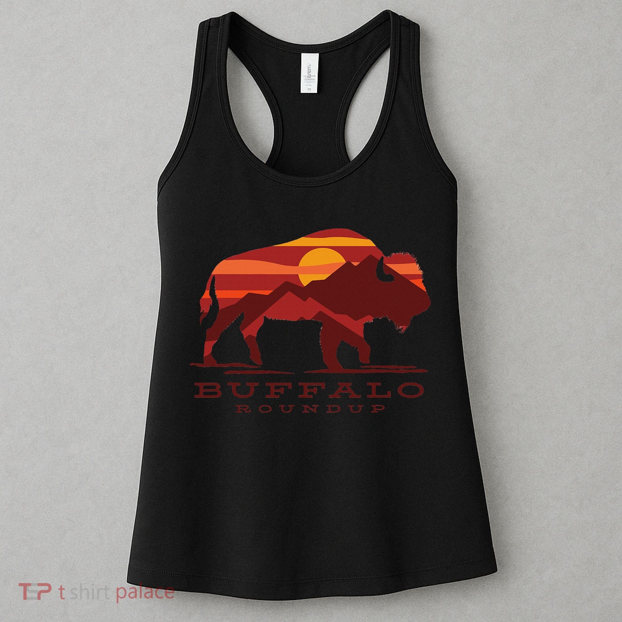 Buffalo Roundup Custer State Park South Dakota Sunset Women's Tank Top