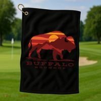 Buffalo Roundup Custer State Park South Dakota Sunset Golf Towel thumb 1