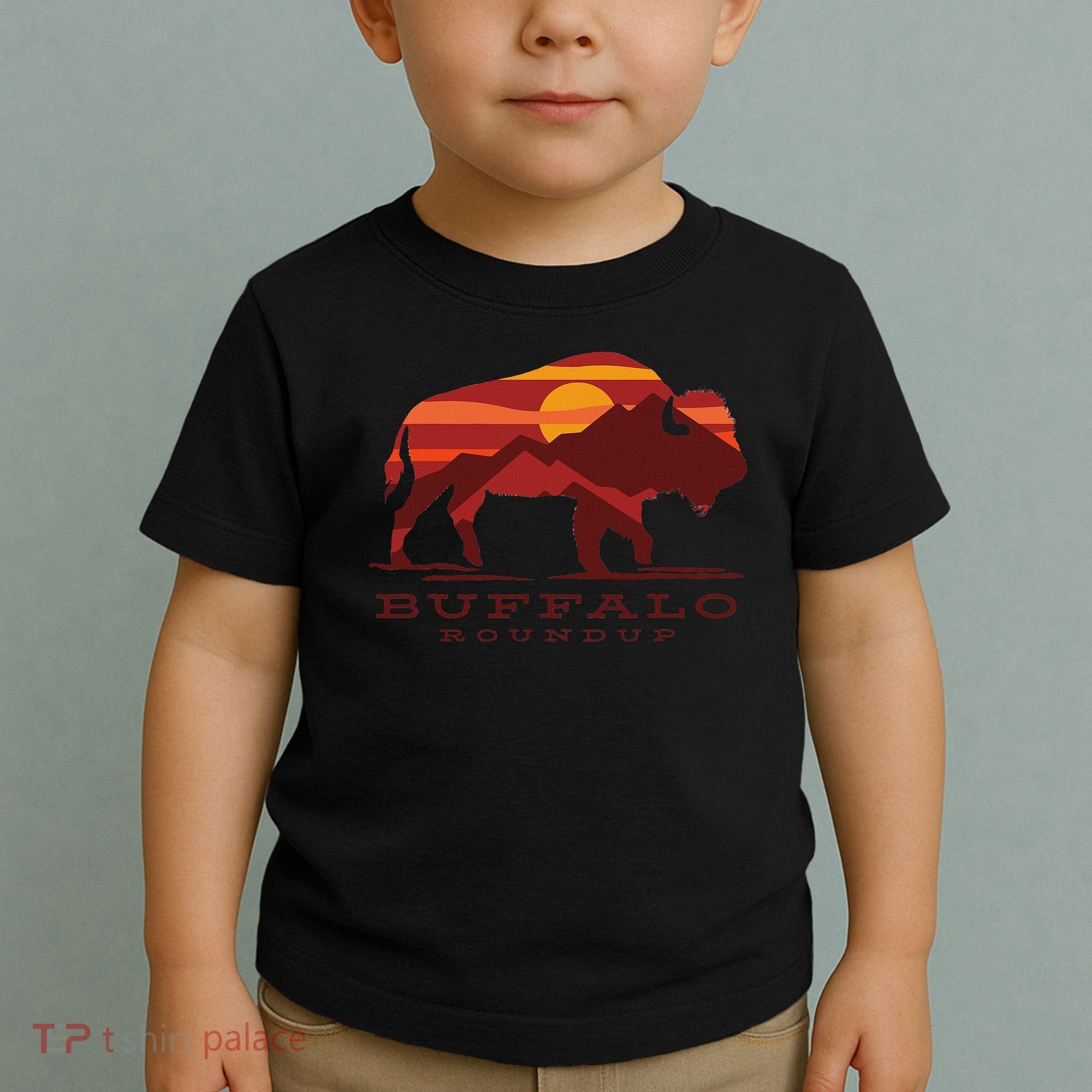 Buffalo Roundup Custer State Park South Dakota Sunset Toddler T-Shirt