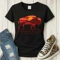 Buffalo Roundup Custer State Park South Dakota Sunset Women's T-Shirt thumb 3