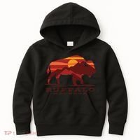 Buffalo Roundup Custer State Park South Dakota Sunset Kids Hoodie thumb 0