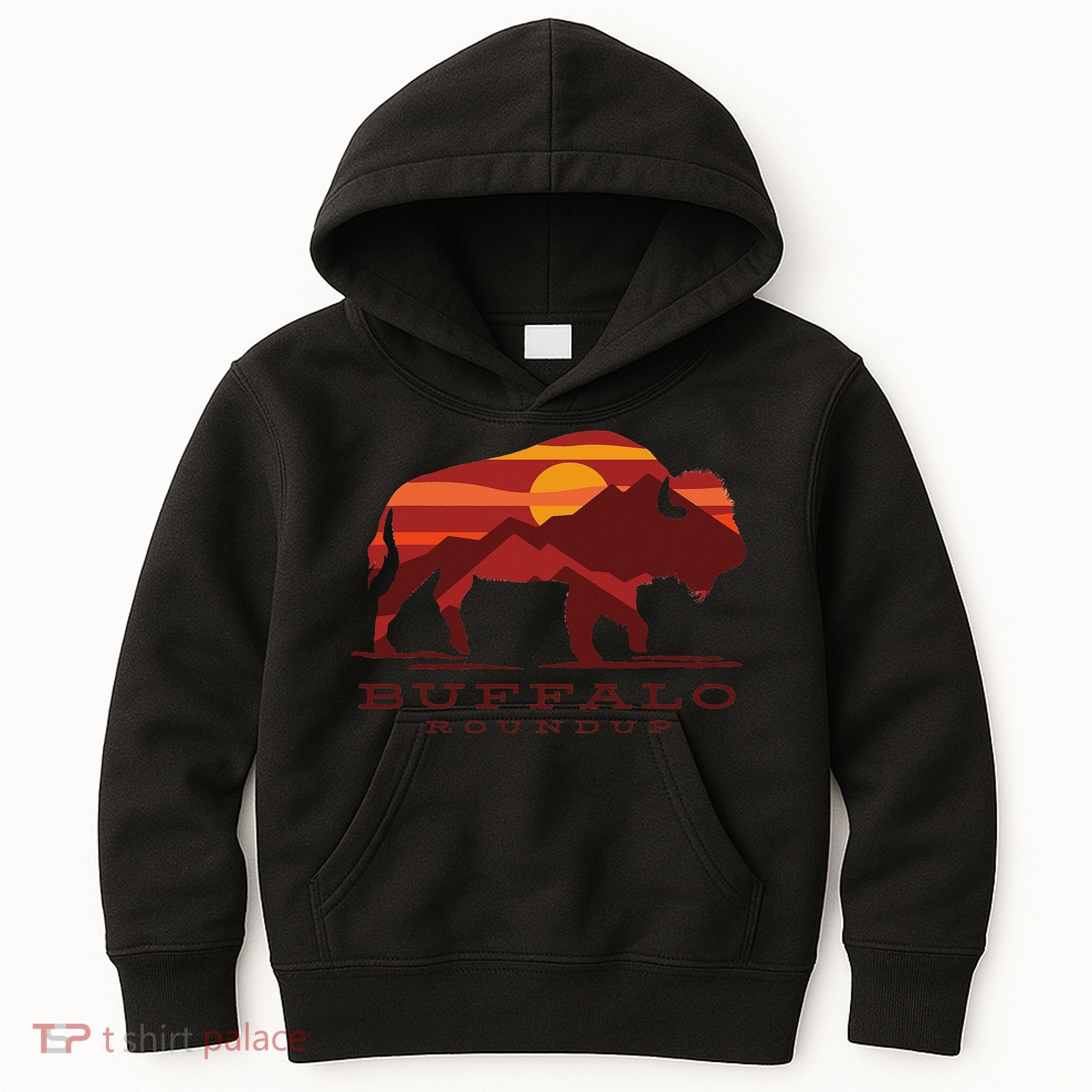 Buffalo Roundup Custer State Park South Dakota Sunset Kids Hoodie