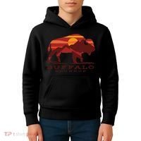 Buffalo Roundup Custer State Park South Dakota Sunset Kids Hoodie thumb 4
