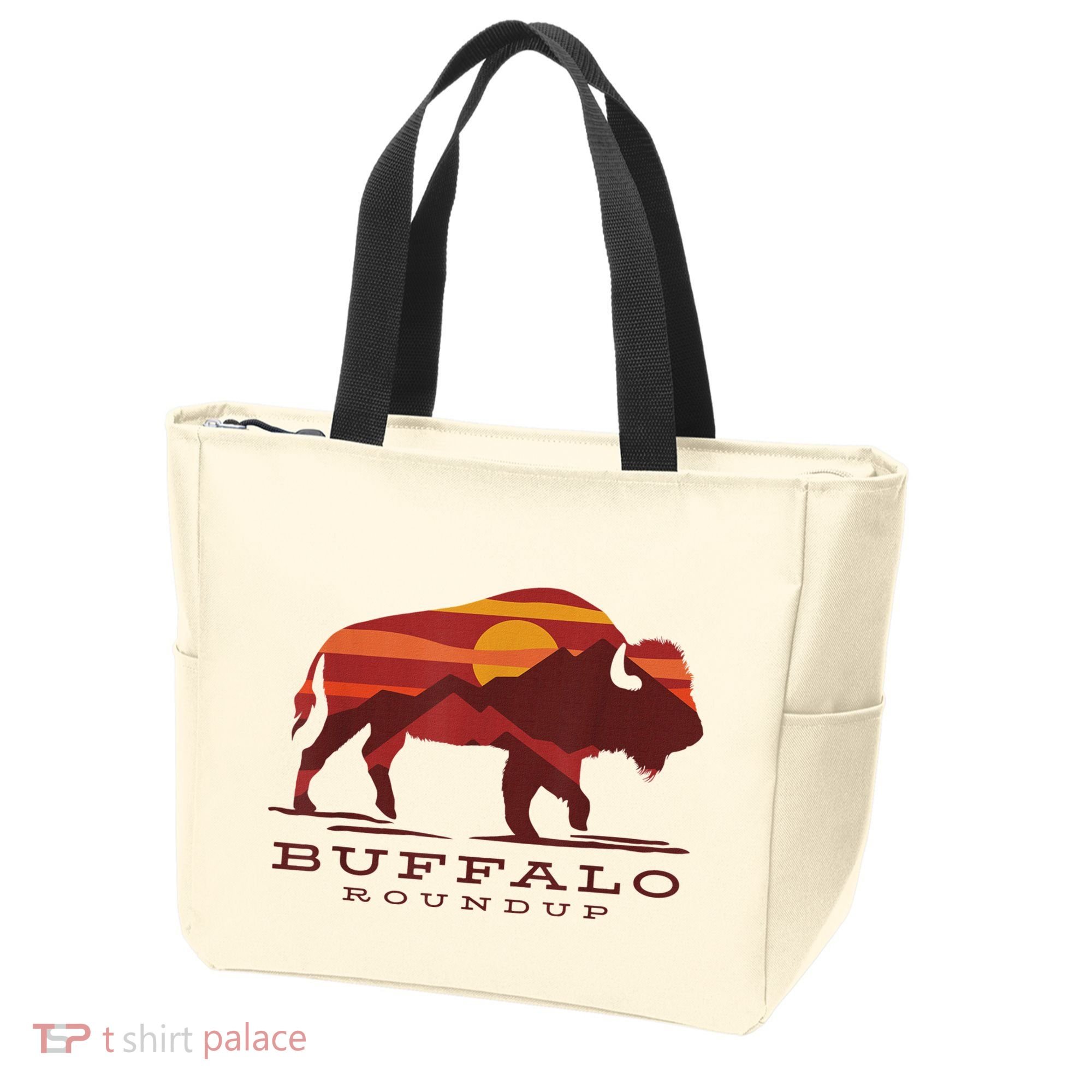 Buffalo Roundup Custer State Park South Dakota Sunset Tote Bag