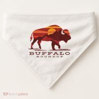 Buffalo Roundup Custer State Park South Dakota Sunset USA-Made Doggie Bandana thumb 0