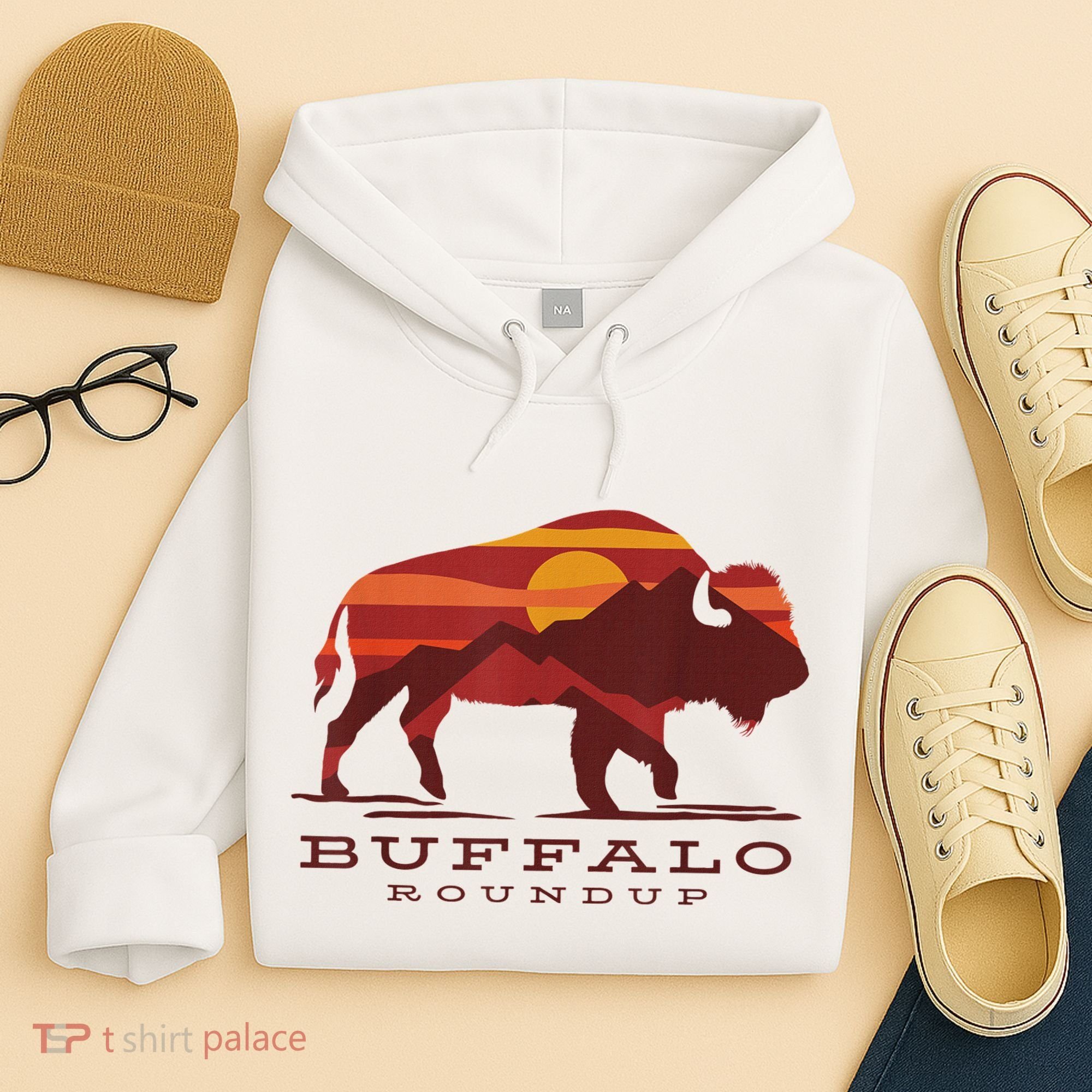Buffalo Roundup Custer State Park South Dakota Sunset Hoodie