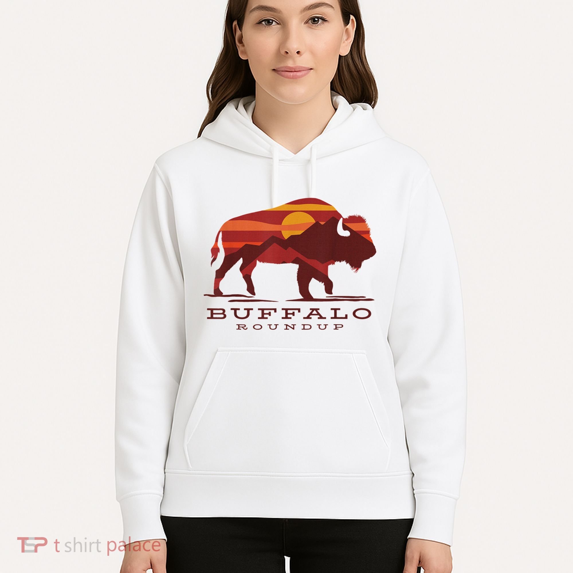Buffalo Roundup Custer State Park South Dakota Sunset Hoodie