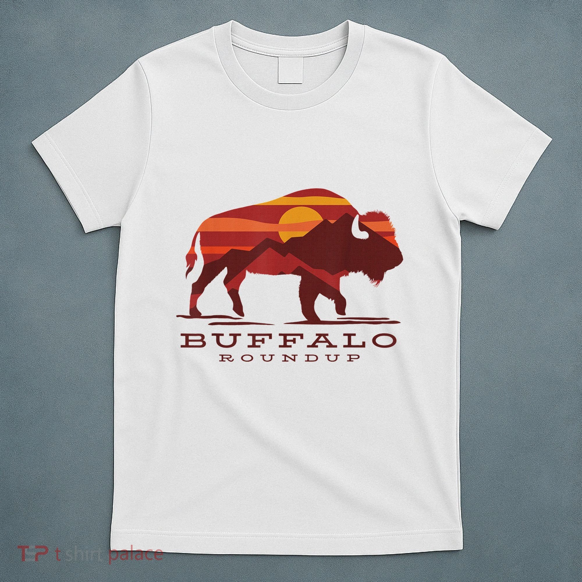 Buffalo Roundup Custer State Park South Dakota Sunset T-Shirt