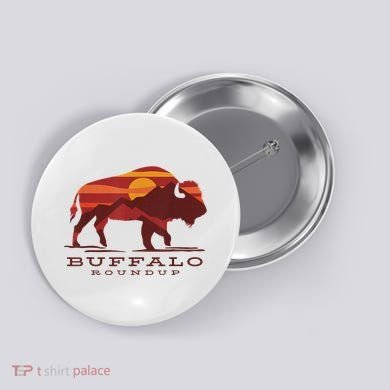 Buffalo Roundup Custer State Park South Dakota Sunset Button