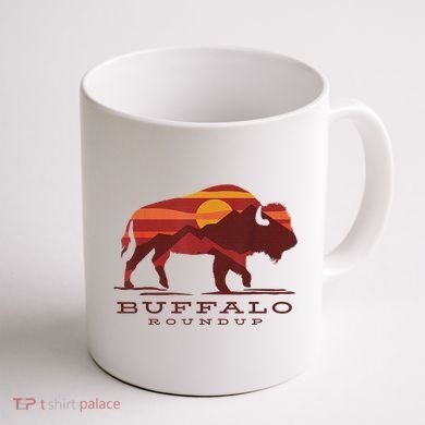 Buffalo Roundup Custer State Park South Dakota Sunset Coffee Mug back
