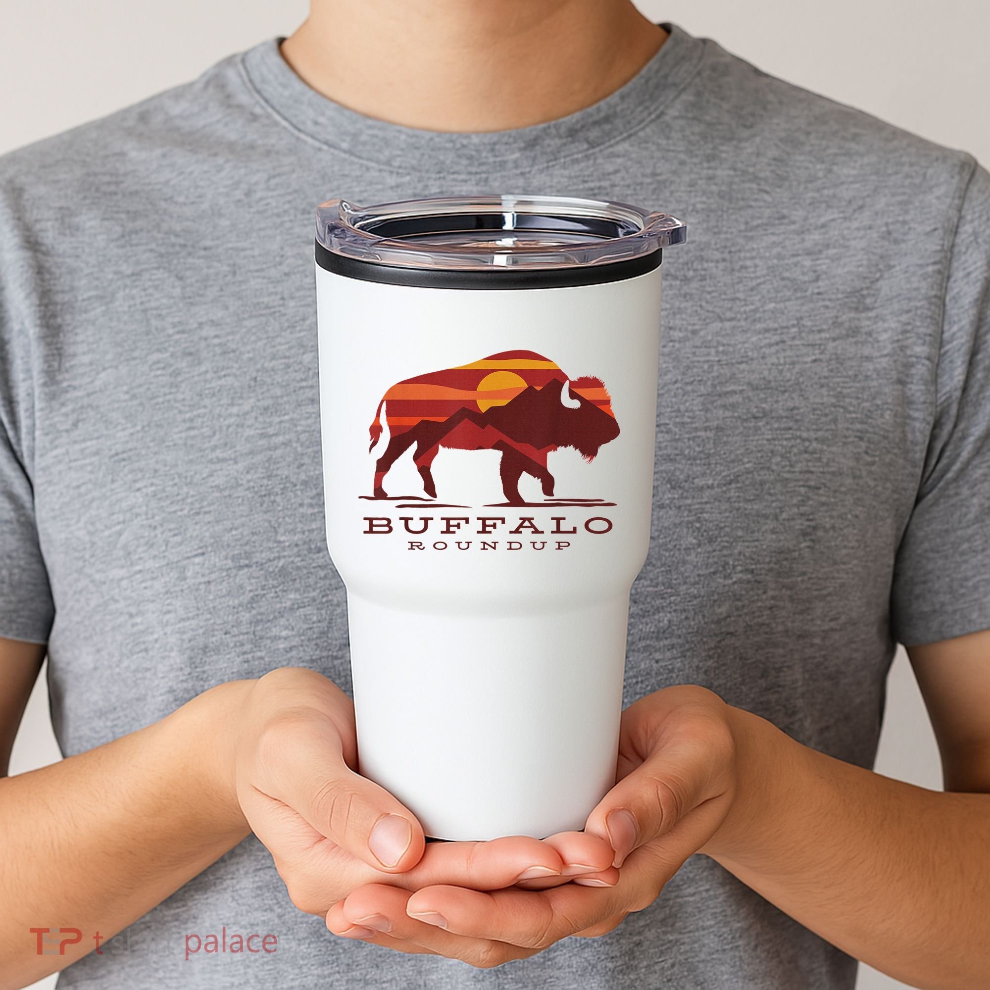 Buffalo Roundup Custer State Park South Dakota Sunset Tumbler