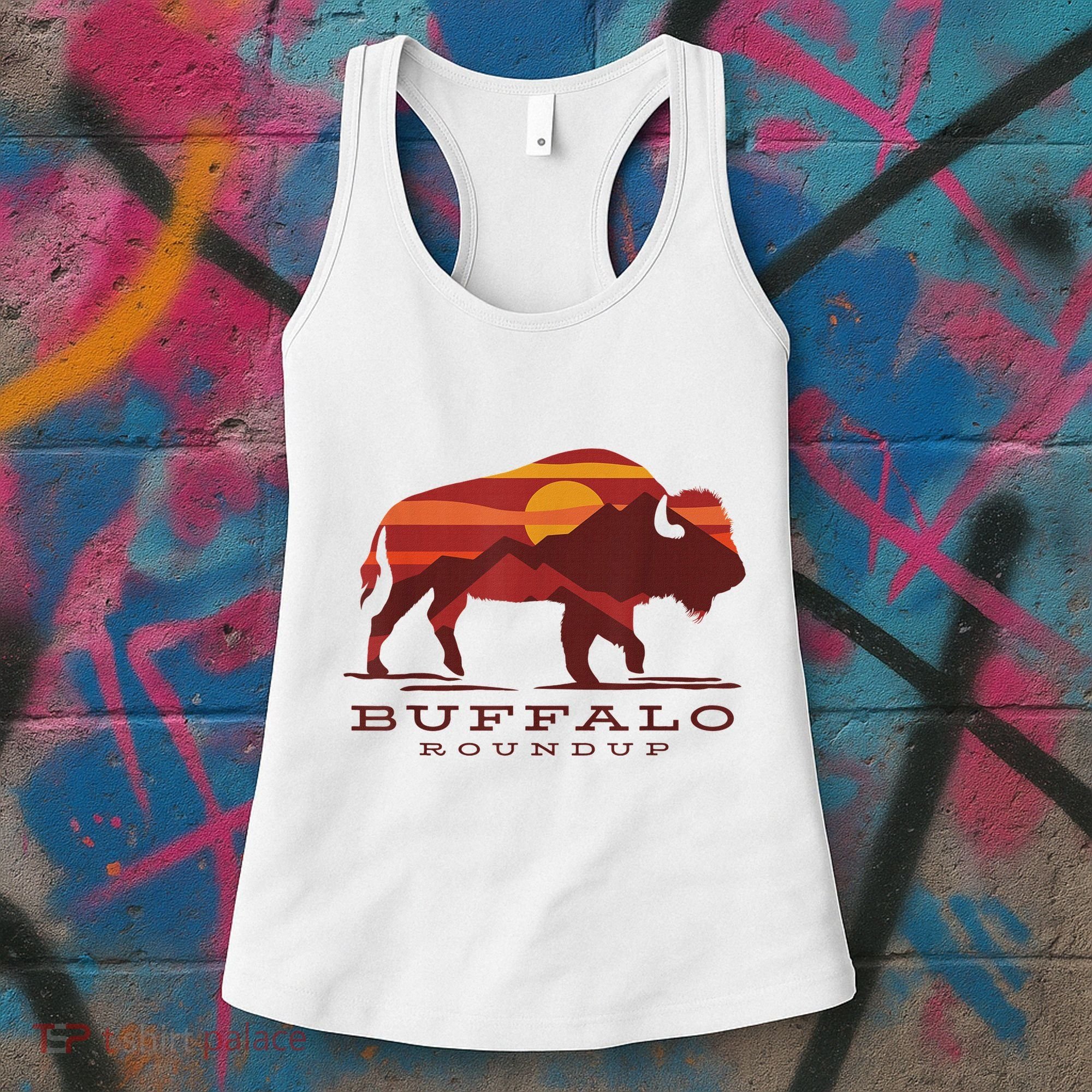 Buffalo Roundup Custer State Park South Dakota Sunset Women's Tank Top