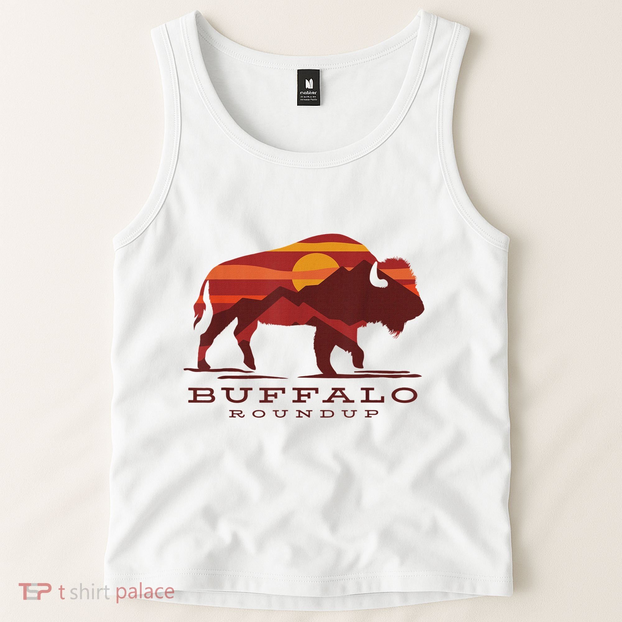Buffalo Roundup Custer State Park South Dakota Sunset Tank Top