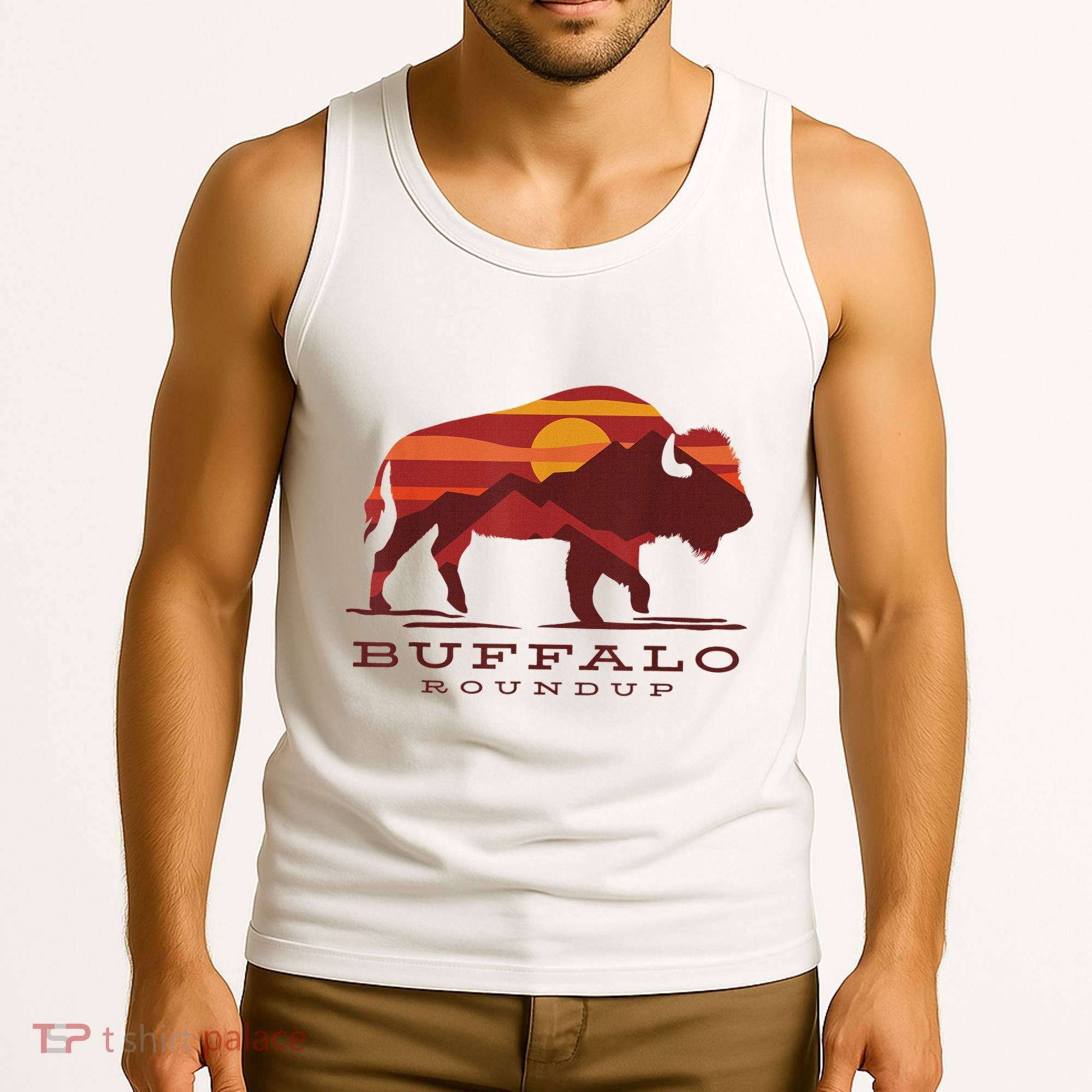 Buffalo Roundup Custer State Park South Dakota Sunset Tank Top