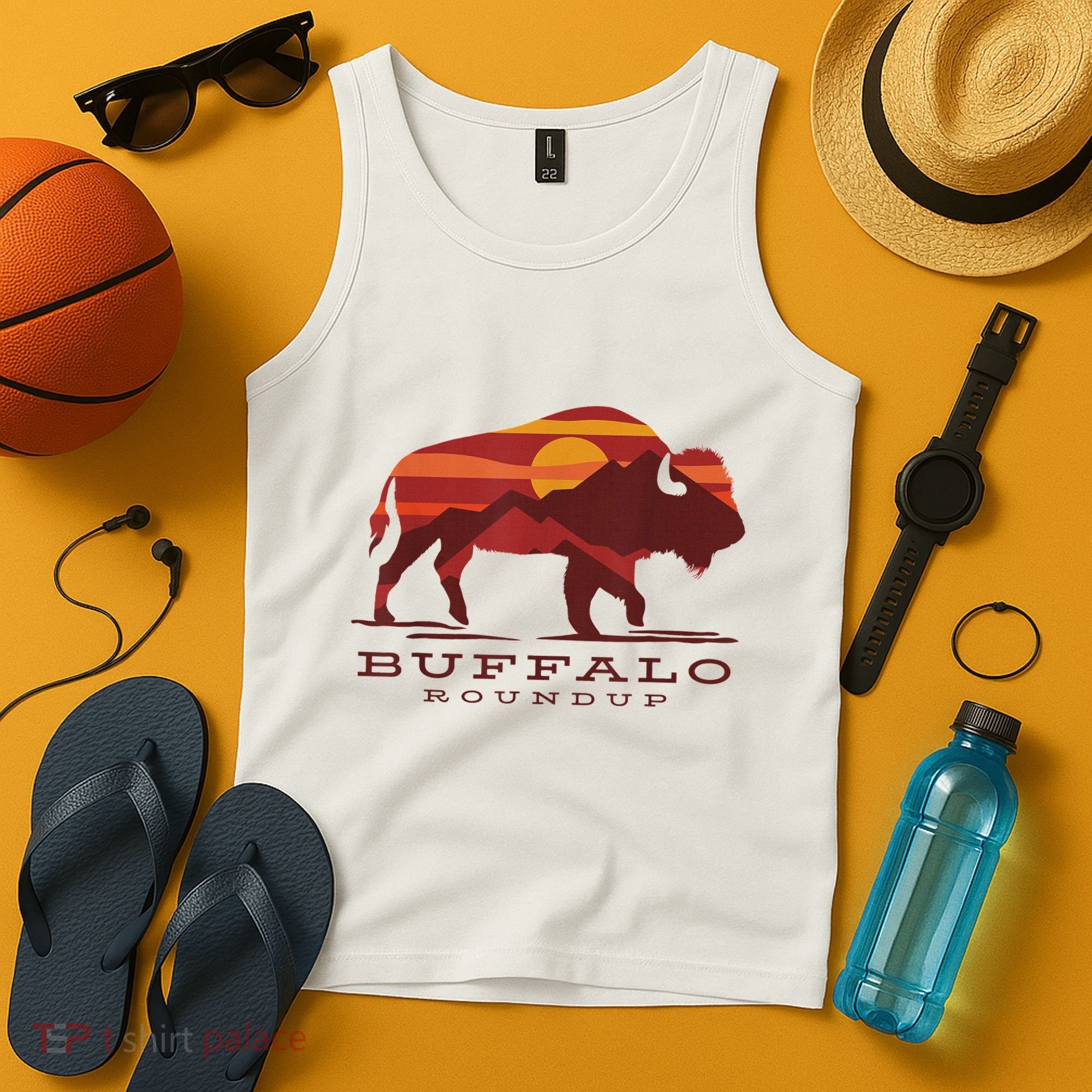Buffalo Roundup Custer State Park South Dakota Sunset Tank Top