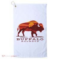 Buffalo Roundup Custer State Park South Dakota Sunset Golf Towel thumb 0