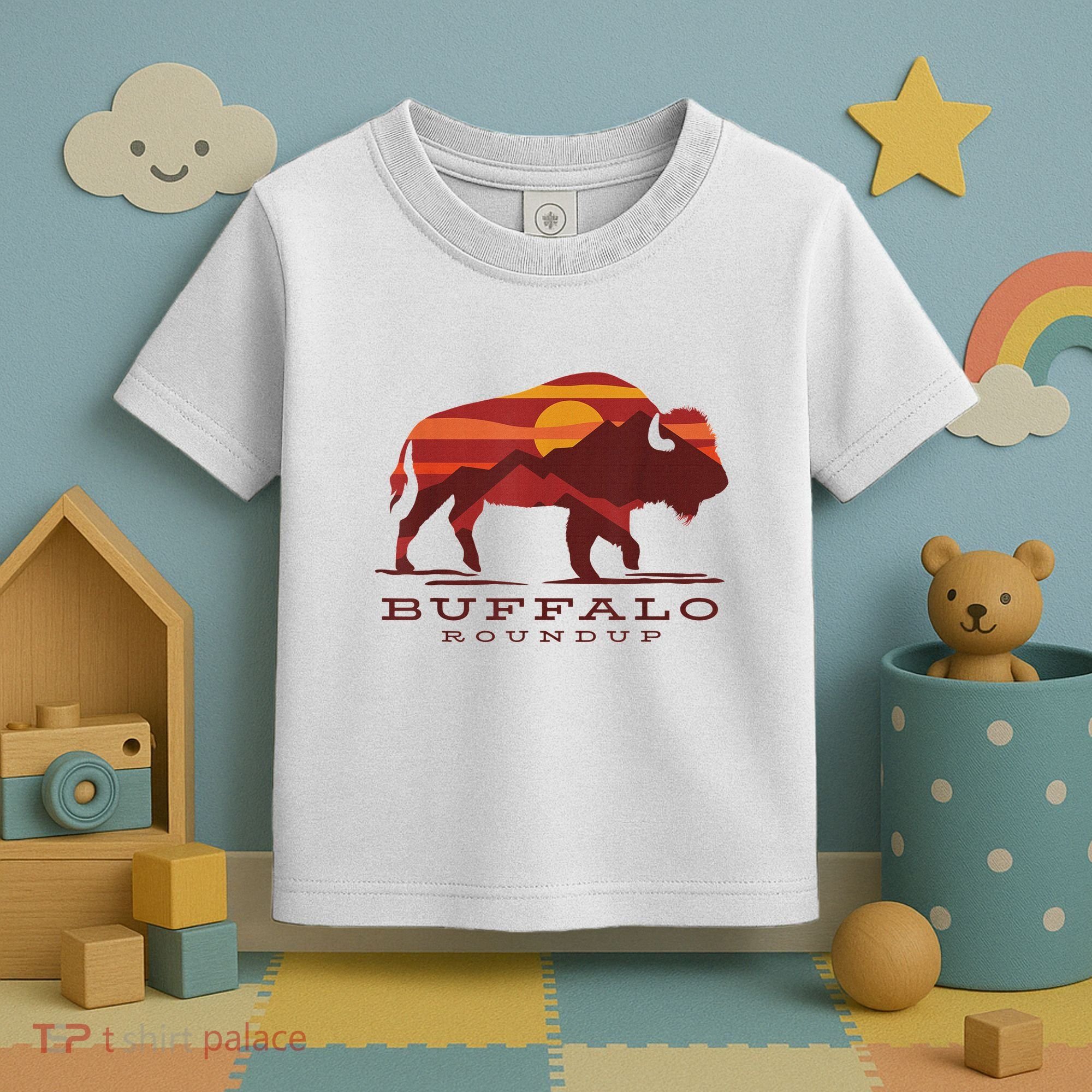 Buffalo Roundup Custer State Park South Dakota Sunset Toddler T-Shirt