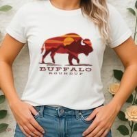 Buffalo Roundup Custer State Park South Dakota Sunset Women's T-Shirt thumb 2
