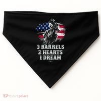 Barrel Racing Cool Gift 3 Barrels 2 Hearts 1 Dream Cool Gift Riding Funny Gift USA-Made Doggie Bandana thumb 0