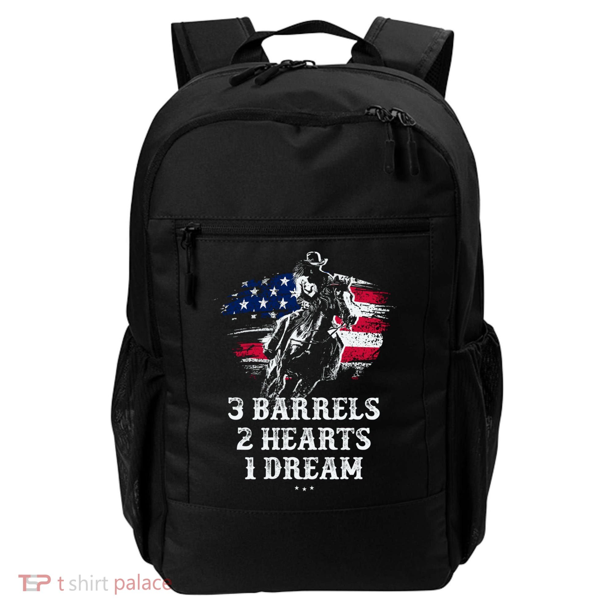 Barrel Racing Cool Gift 3 Barrels 2 Hearts 1 Dream Cool Gift Riding Funny Gift Backpack