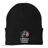 Barrel Racing Cool Gift 3 Barrels 2 Hearts 1 Dream Cool Gift Riding Funny Gift Beanie thumb 0