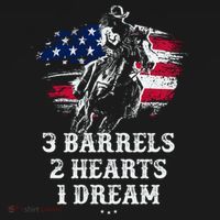 Barrel Racing Cool Gift 3 Barrels 2 Hearts 1 Dream Cool Gift Riding Funny Gift Ornament thumb 1