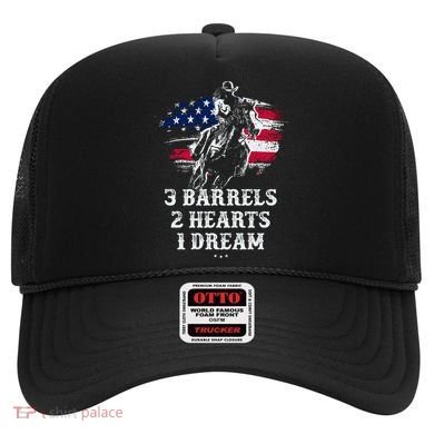 Barrel Racing Cool Gift 3 Barrels 2 Hearts 1 Dream Cool Gift Riding Funny Gift Hat