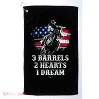 Barrel Racing Cool Gift 3 Barrels 2 Hearts 1 Dream Cool Gift Riding Funny Gift Golf Towel thumb 0