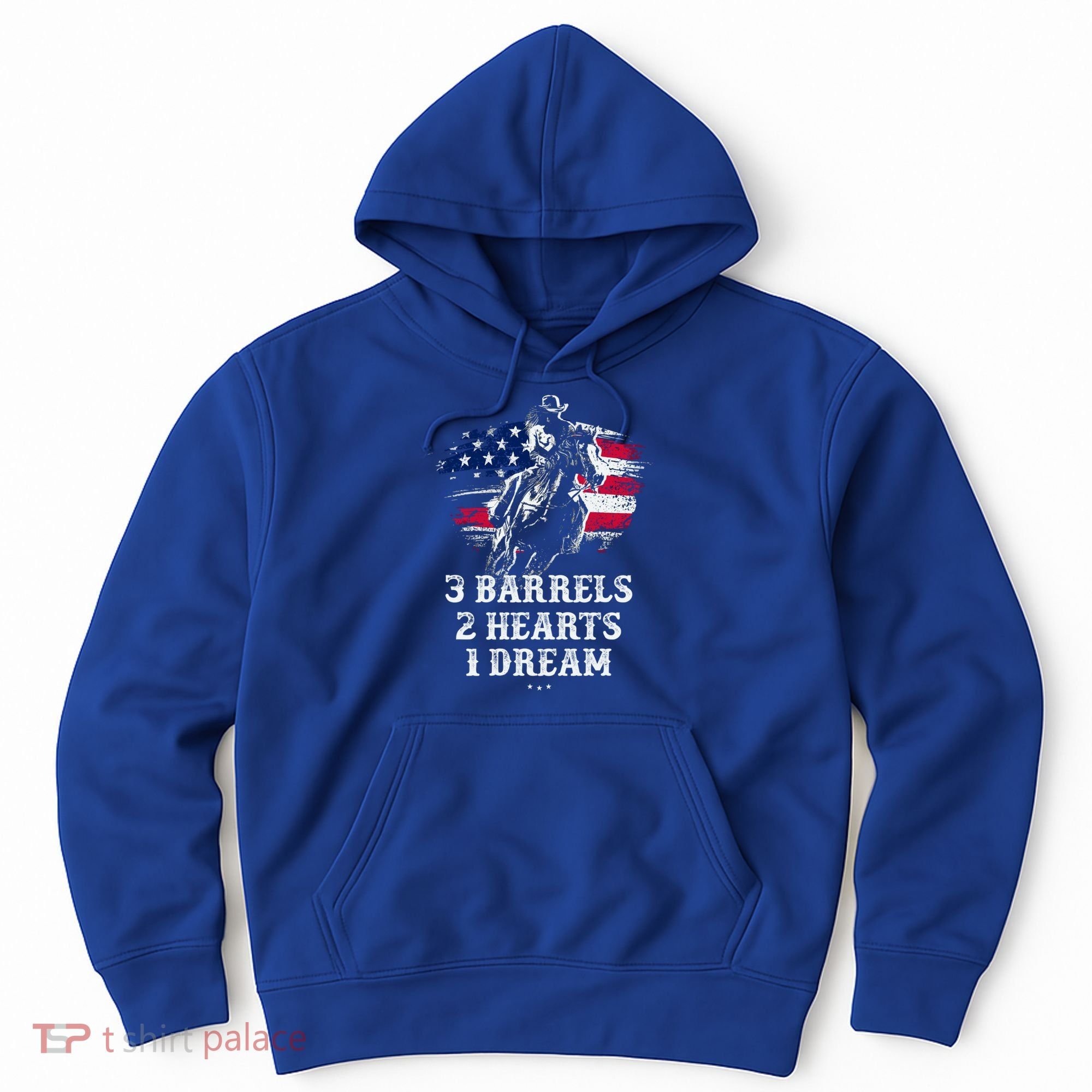Barrel Racing Cool Gift 3 Barrels 2 Hearts 1 Dream Cool Gift Riding Funny Gift Hoodie