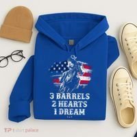 Barrel Racing Cool Gift 3 Barrels 2 Hearts 1 Dream Cool Gift Riding Funny Gift Hoodie thumb 4