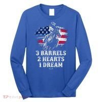 Barrel Racing Cool Gift 3 Barrels 2 Hearts 1 Dream Cool Gift Riding Funny Gift Long Sleeve Shirt thumb 0