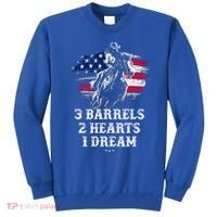 Barrel Racing Cool Gift 3 Barrels 2 Hearts 1 Dream Cool Gift Riding Funny Gift Sweatshirt thumb 0