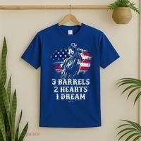 Barrel Racing Cool Gift 3 Barrels 2 Hearts 1 Dream Cool Gift Riding Funny Gift T-Shirt thumb 2