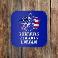 Barrel Racing Cool Gift 3 Barrels 2 Hearts 1 Dream Cool Gift Riding Funny Gift Coaster thumb 0