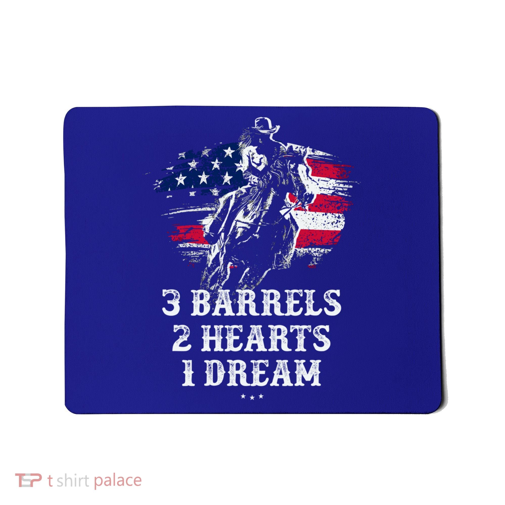 Barrel Racing Cool Gift 3 Barrels 2 Hearts 1 Dream Cool Gift Riding Funny Gift Mousepad