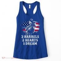 Barrel Racing Cool Gift 3 Barrels 2 Hearts 1 Dream Cool Gift Riding Funny Gift Women's Tank Top thumb 0