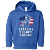 Barrel Racing Cool Gift 3 Barrels 2 Hearts 1 Dream Cool Gift Riding Funny Gift Toddler Hoodie thumb 0