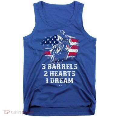 Barrel Racing Cool Gift 3 Barrels 2 Hearts 1 Dream Cool Gift Riding Funny Gift Tank Top