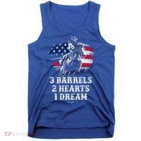 Barrel Racing Cool Gift 3 Barrels 2 Hearts 1 Dream Cool Gift Riding Funny Gift Tank Top thumb 0