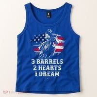 Barrel Racing Cool Gift 3 Barrels 2 Hearts 1 Dream Cool Gift Riding Funny Gift Tank Top thumb 2