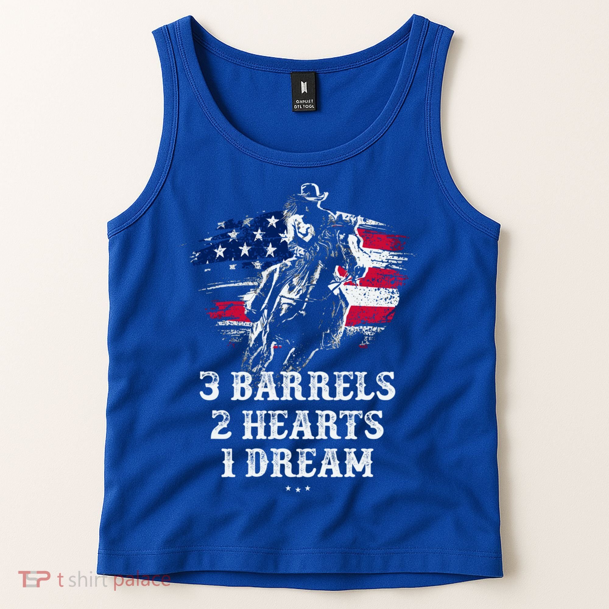 Barrel Racing Cool Gift 3 Barrels 2 Hearts 1 Dream Cool Gift Riding Funny Gift Tank Top