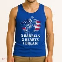 Barrel Racing Cool Gift 3 Barrels 2 Hearts 1 Dream Cool Gift Riding Funny Gift Tank Top thumb 3