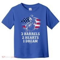 Barrel Racing Cool Gift 3 Barrels 2 Hearts 1 Dream Cool Gift Riding Funny Gift Toddler T-Shirt thumb 0